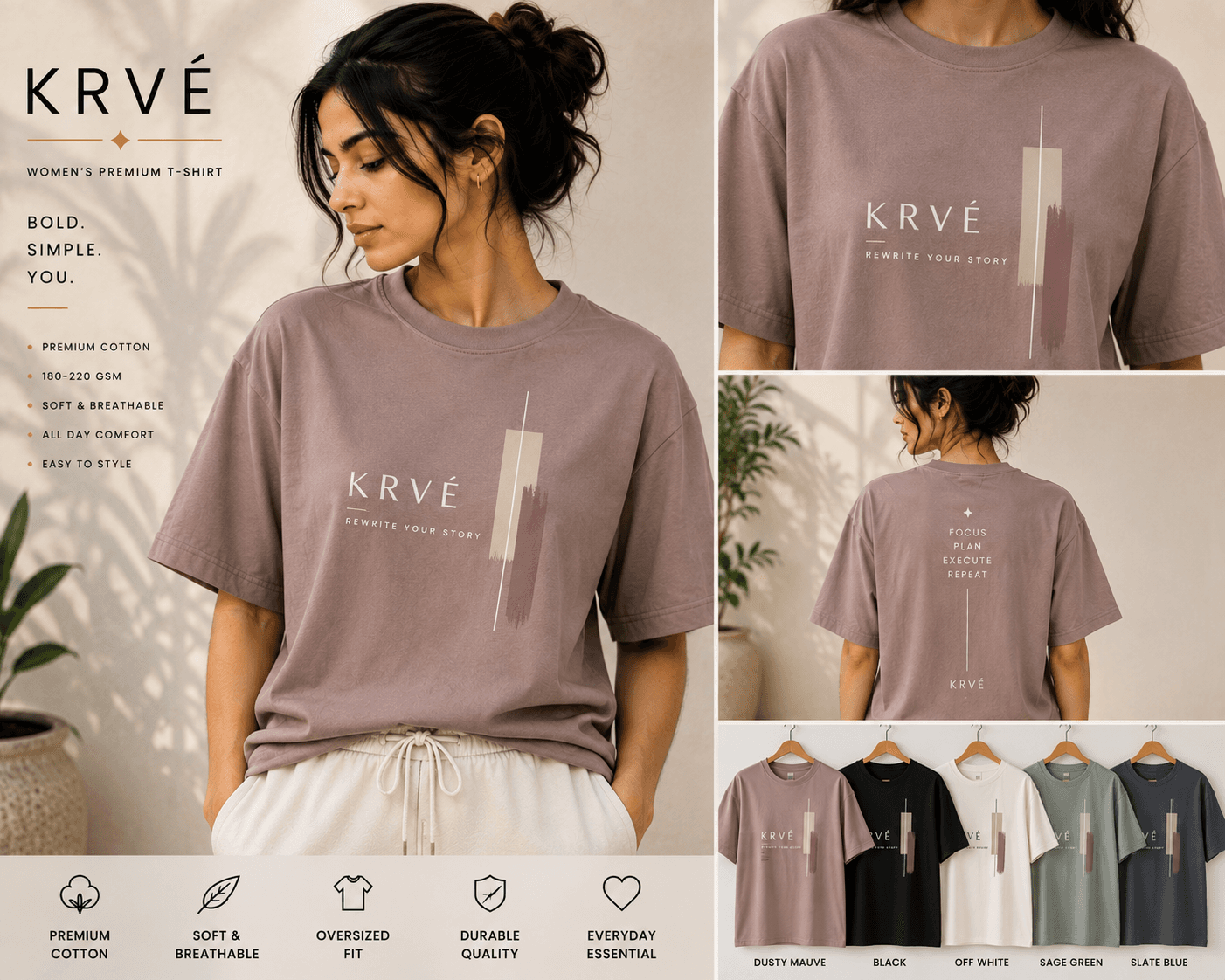 KRVE Rewrite Oversized Women’s Tee view 1