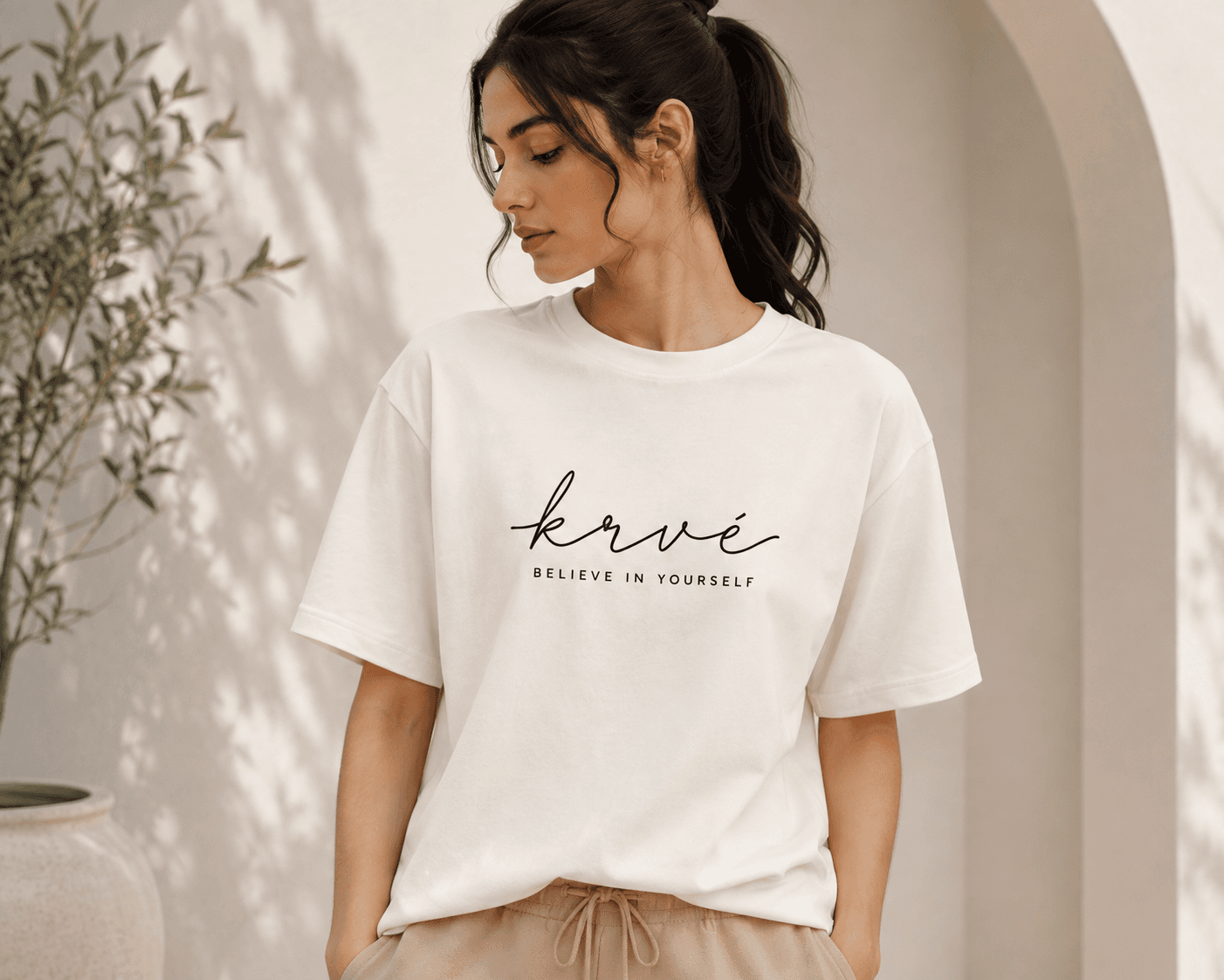 KRVE Believe Oversized Women Tee