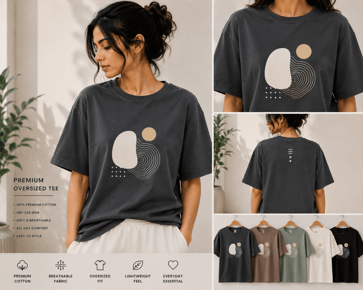 KRVE Orbit Abstract Oversized Women’s Tee view 1